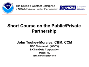 NOAA Partnership Policy – The First Year AMS Symposium on the