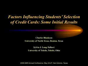 Factors Effecting Students and Credit Cards