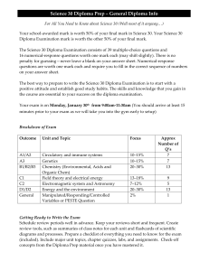 Science 30 Diploma Prep Unit A