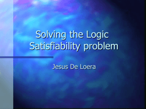 transparencies about the logic satisfiability problem Davis Putnam