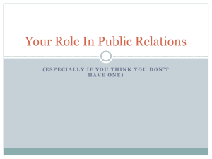 Your Role In Public Relations