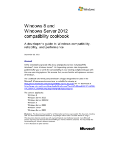Program Compatibility Assistant scenarios for Windows 8
