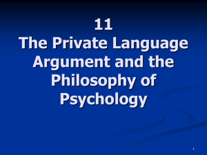 11 The Private Language Argument and the Philosophy of Psychology