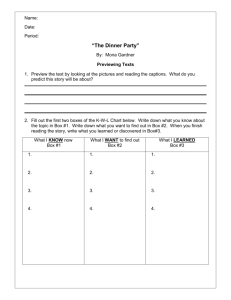 The Dinner Party Worksheets