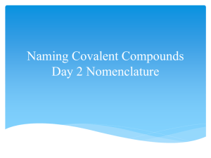 Naming Covalent compounds power Point Presentation