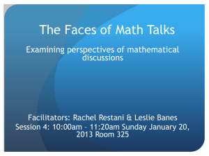 The Faces of Math Talks - UC Davis School of Education