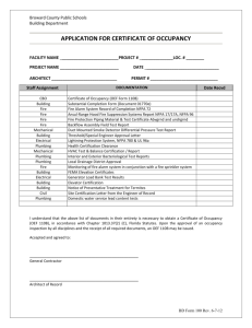BD100 - Application for Certificate of Occupancy
