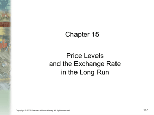 Chapter 15 Price Levels and the Exchange Rate in the Long Run