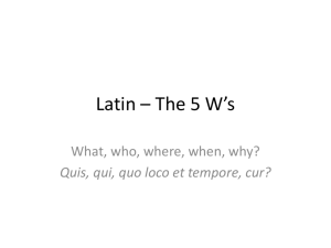 Presentation 1: Introduction to Latin