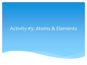 Activity #3: Atoms & Elements