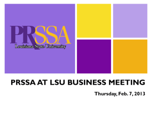 PRSSA AT LSU BUSINESS MEETING Thursday
