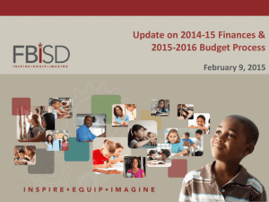 2015-16 Budget Workshop - February 9