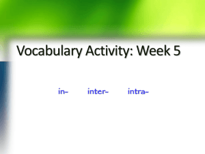 Vocabulary Activity: Week 5
