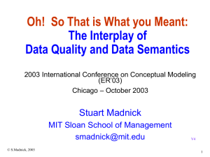 The Interplay of Data Quality and Data Semantics