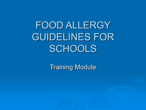 Food Allergy Guidelines - Nassau Schools Emergency Planning