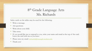 8th Grade Language Arts Ms. Richards