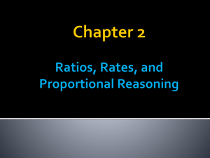 Chapter 2 * Ratios, Rates, and Proportional Reasoning
