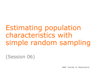 Estimating population characteristics with simple random sampling