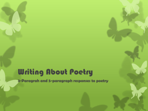 Writing About Poetry