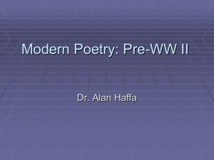 Modernist Poetry Pre-WW II 2012