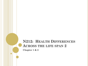 N212: Health Differences Across the life span 2 Chapter 1 & 2