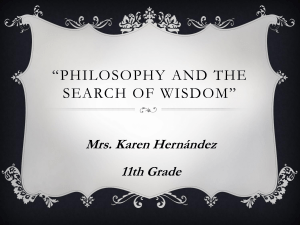 Philosophy and the Search of wisdom