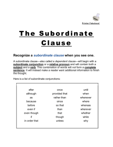 Subordinate Clause