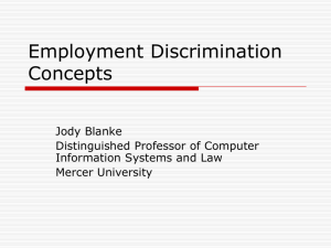 Employment Discrimination Concepts