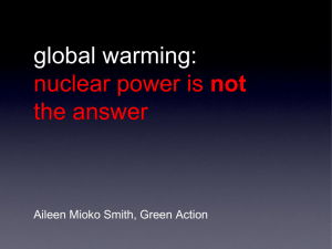 global warming: nuclear power is not the solution