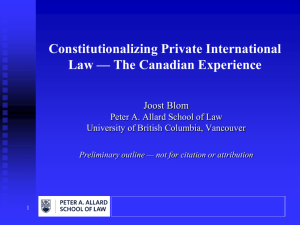 Constitutionalizing Private International Law — The Canadian