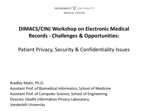 DIMACS/CINJ Workshop on Electronic Medical Records