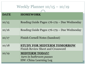 study for midterm tomorrow - Mrs