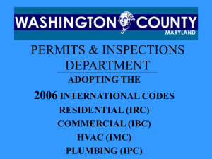 WASHINGTON COUNTY PERMITS & INSPECTIONS DEPARTMENT