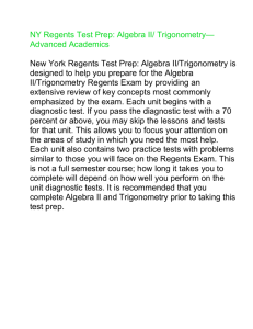 NY Regents Test Prep: Algebra II/Trigonometry