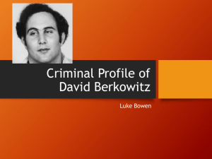 Criminal Profile of David Berkowitz