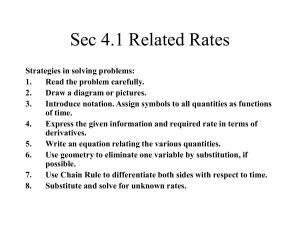 Sec 4.1 Related Rates - Seattle Central College