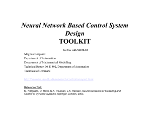 Neural Network Based Control System Design TOOLKIT