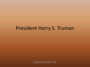 The Post War Years: Harry S. Truman