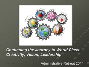 Continuing the Journey to World Class
