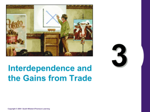 Comparative Advantage/Trade interdependence