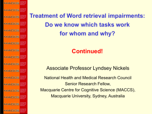 treatment of word retrieval disorders