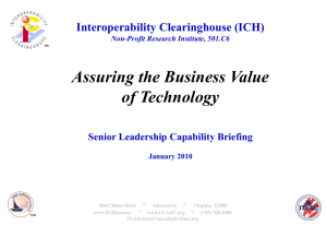 Executive Overview - Interoperability Clearinghouse
