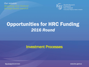HRC roadshow for 2016 funding round
