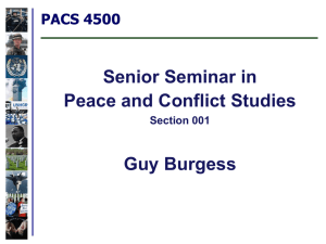 PPT Slides -- January 21 - Peace and Conflict Studies