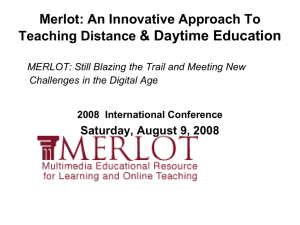 MERLOT-An Innovative Approach To Teaching Distance Education