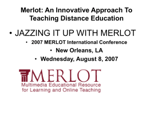 MERLOT– An Innovative Approach in Teaching Distance Educationn