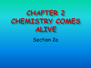 Chapter 2 Chemistry comes alive