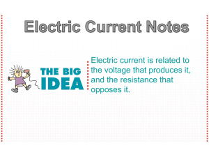 Electric Current Notes