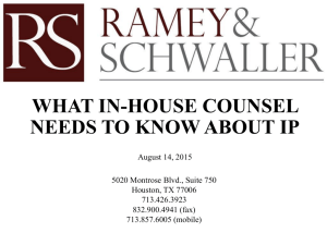What In-house Counsel Needs to Know About IP