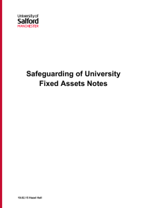 Safeguarding of University Fixed Assets Notes